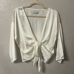 White satin blouse
